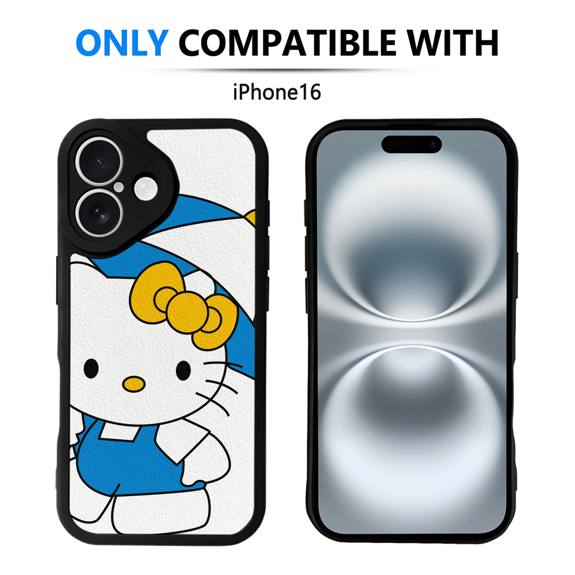 （画像用） Hello Kitty ハローキティ 【iPhone 16シリーズ対応】シリコンスマホケース（レザー調） 材質：シリコン